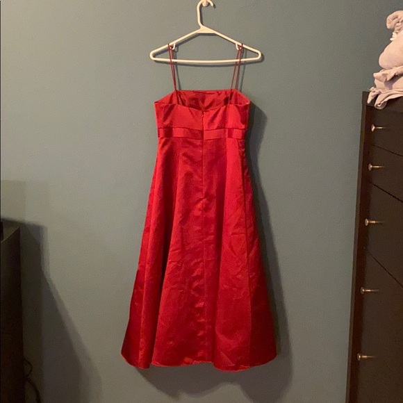 Candy Apple Tea-Length Bridesmaid Dress - Picture 2 of 3